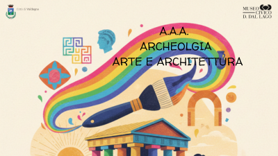 sfondo colorato con un tempio greco e un pennello